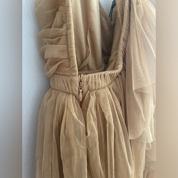 NEW Nasty Gal Tulle Strappy Maxi Dress in Sand - Picture 7 of 8
